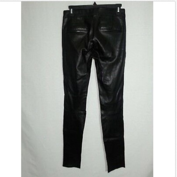 Helmut Lang Stretch Lambskin Leather Leggings sz 6 - Picture 4 of 8